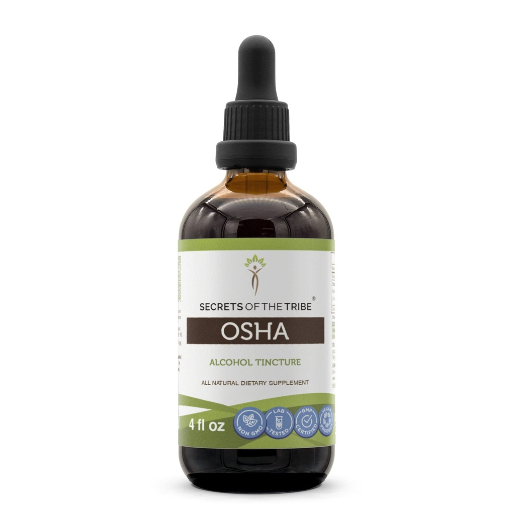 סודות של השבט OSHA Tincture Alcohol Extracted OSHA (Ligusticum Porteri) Dried Root 4 OZ