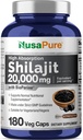 NusaPure Shilajit 20,000 מ"ג לשרת, 180 Veggie Caps, non-GMO, Gluten Free, Bioperine