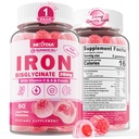 חניכיים ברזל לנשים וגברים - Iron Bisglycinate עם ויטמין C Folate B12 Zinc for Adults, Chewable Gentle Iron for Iron Deficiency, Energy Boost, Non-Constipating & After Taste, Sugar-Free 1 Pack