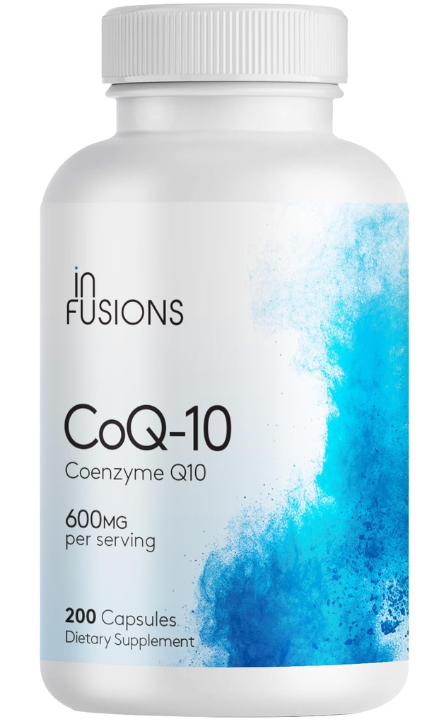 Infusions מקסימום כוח טהור CoQ10 600 מ"ג 200 קפסולות גבוהה Absorption Gluten Free non-GMO