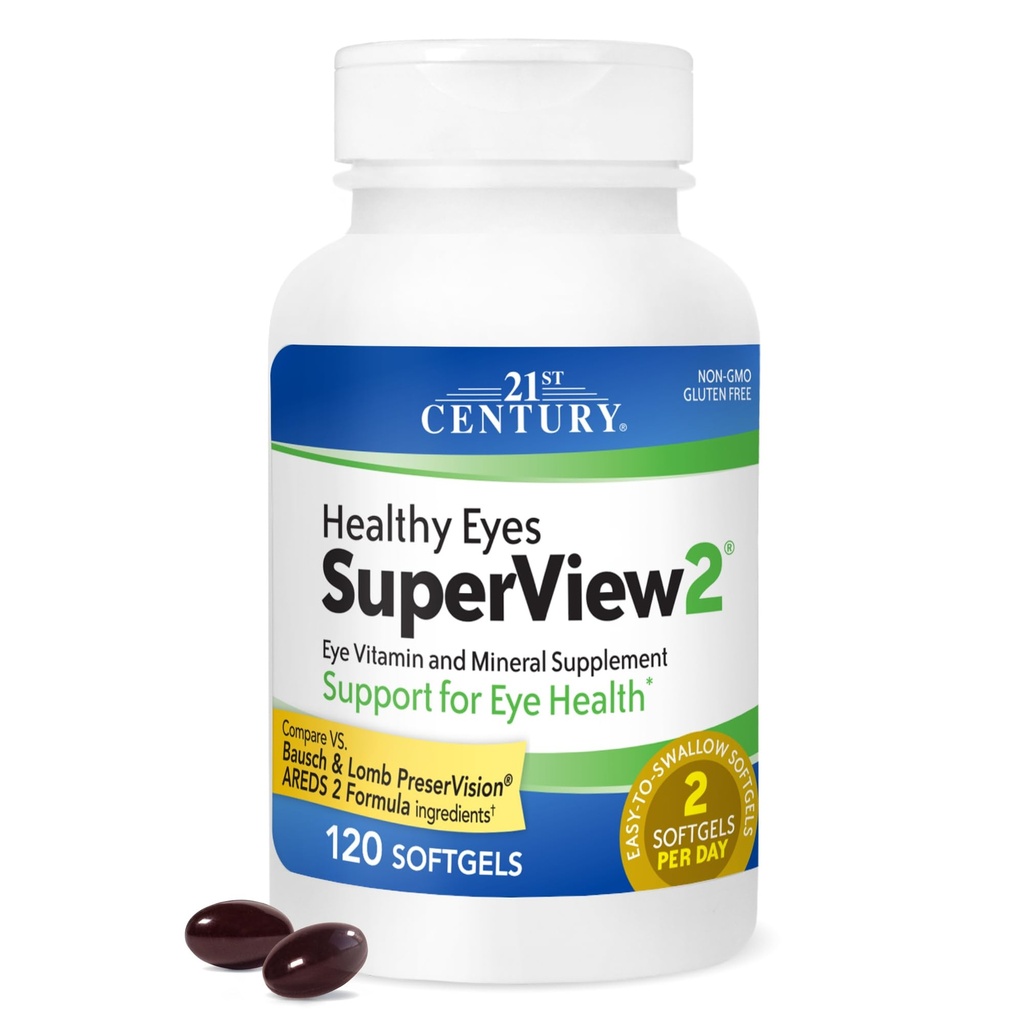21st Century Eyes SuperVision2 Softgels, 120 הרוזן (Pack of 2)