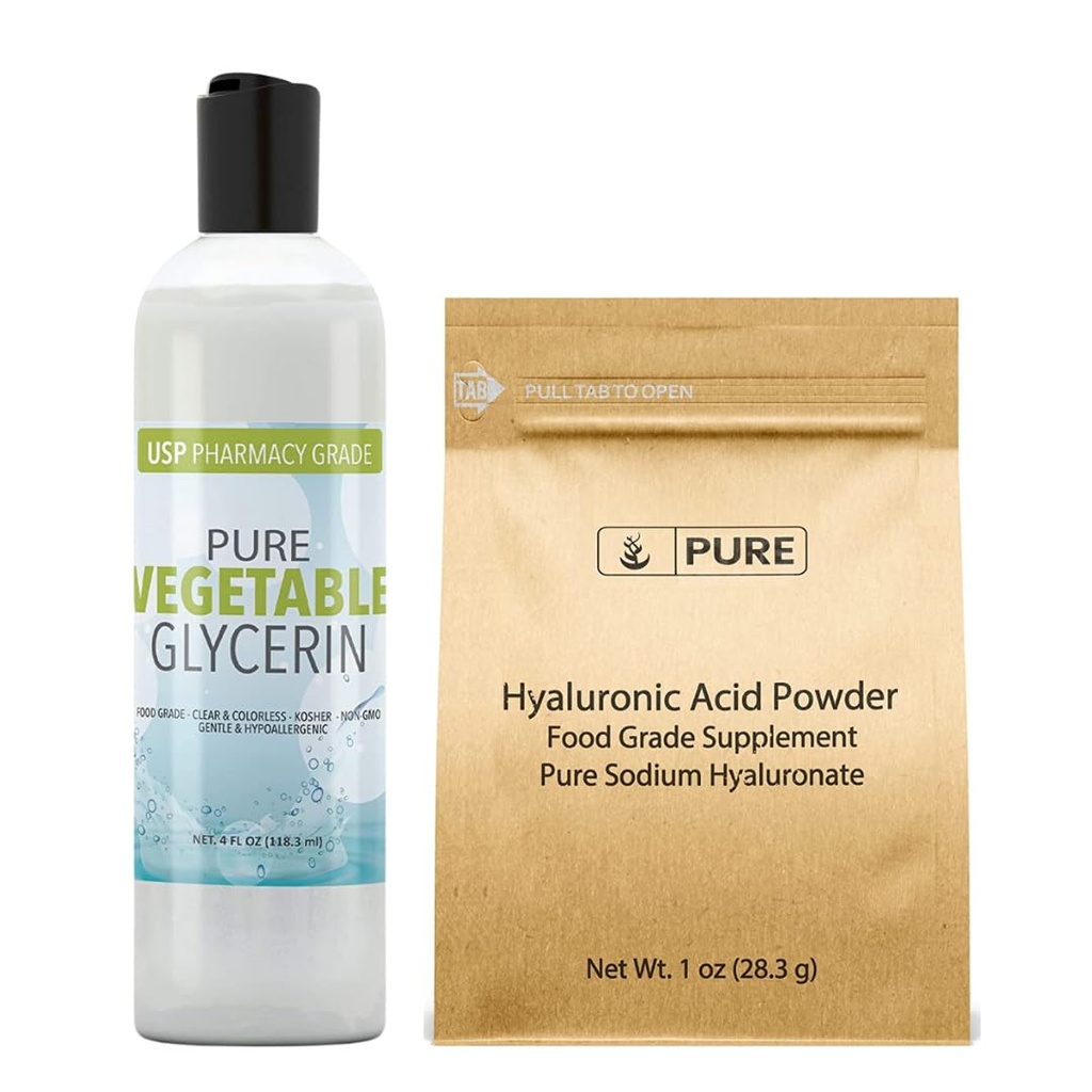 חומר אורIGINAL INGREDIENTS Hyaluronic Acid והירקות Glycerin Bundle, גדלים שונים, רמת מזון, Oderless