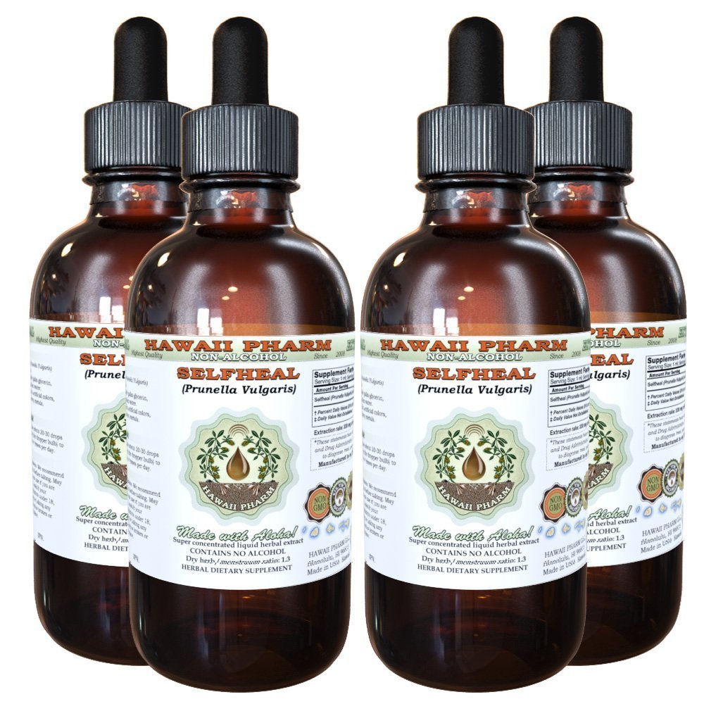 תמצית נוזלית ללא אלכוהול עצמי, אורגני selfheal (Prunella Vulgaris) Dried Herb Glycerite טבעי צמחי מרפא, הוואי Pharm, ארה"ב 4x4 fl.oz