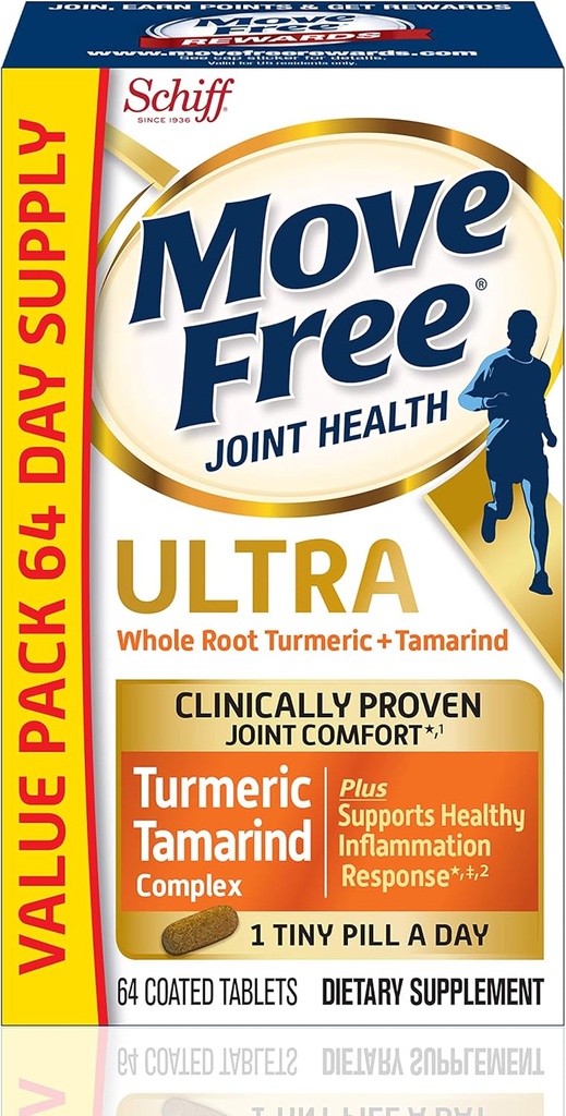 הזיז חינם Ultra Turmeric Curcumin & תמרינד משותף תוספת תמיכה - תמיכה דלקת בריאה & קלינית פרובנס נוחות משותפת 1 Tiny Pill, 64 טבליות (64 מנות)