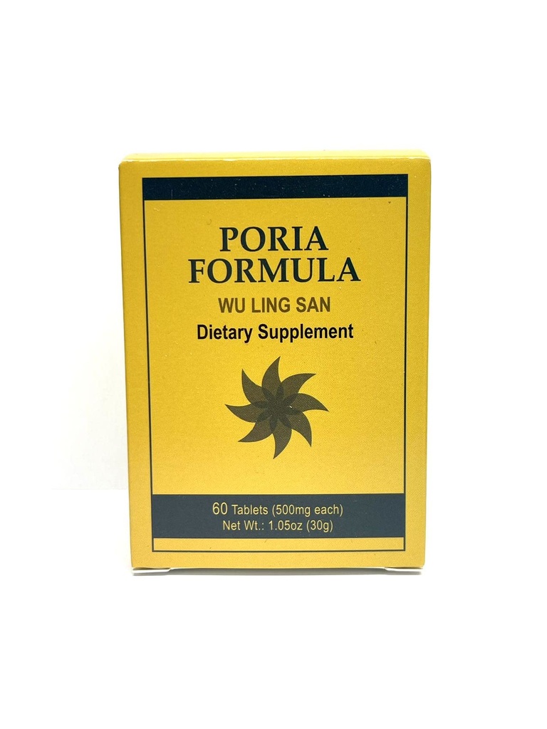 Poria פורמולה - Wu Ling San Herbal Supplement מסייע לקדם את מערכת השתן לחזק את Spleen 60 טבליות 500 מ"ג / כל המיוצר בארה"ב