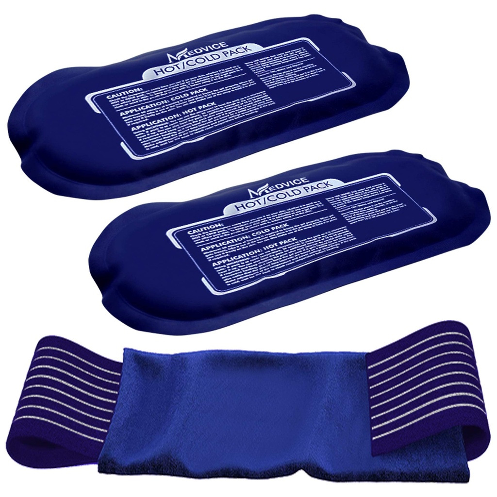 Reusable Hot and Cold Ice Packs for Injuries (3-Piece Set), כאב משותף, כאבי שרירים ודלקת גוף - Reusable Gel Wraps - מכוונן וגמישות עבור הברכיים, Back, Shoulders, זרועות ומחוקקים