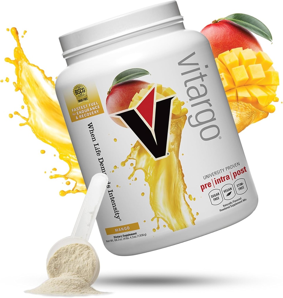 Vitargo Carbohydrate אבקת; להאכיל שריר Glycogen 2X Faster | 4.4 LB מנגו טרום עבודהout & Post Workout Recovery אבקת | Carb תוסף עבור Recovery, Endurance, קבל מסת שרירים