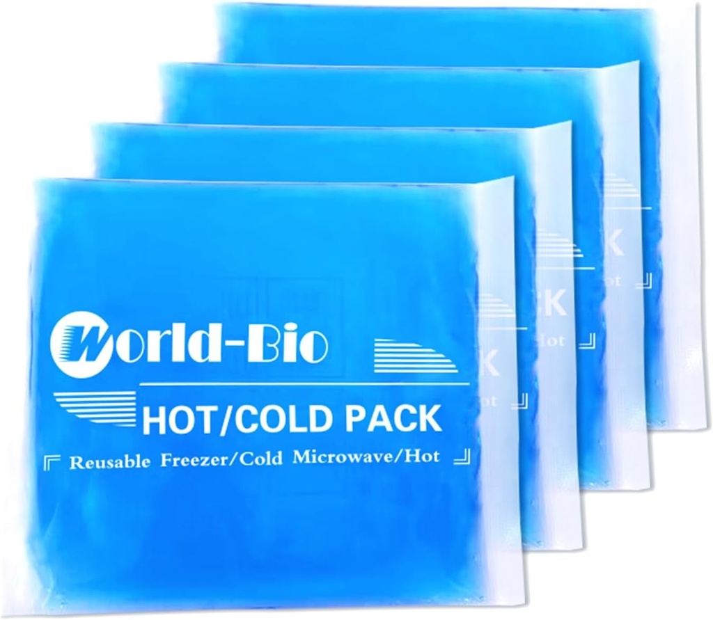 Gel Softflex Ice Packs for Injuries, Reusable Cold Pack, Hot Compress for Joint &muscle Pain, Surgery Recovery, Inflammation, Swelling, Face, Head, Wrist, Ankle & Foot פציעות, 4 Pack-5.1x6.3"