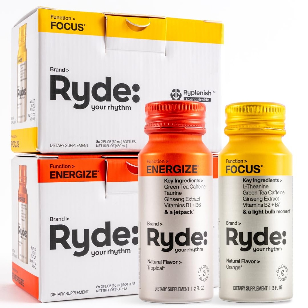 RayDE Shots | Energyze + Focus | Essential B ויטמינים וקפאין