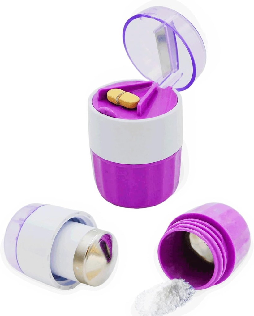 KIRIYUUK Pill Crusher ו-Greener, Crushes מרובות טבליות לאבקה יפה, Stainless Steel, Perfect for Travel, Ablet Pulverizer מתאים לנסיעה, Great Feeding tube Use and חיות מחמד, Daily Usage