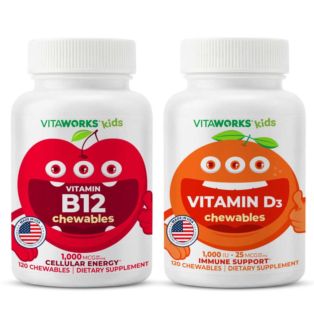 ויטמין B12 Chewables + ויטמין D3 1000 IU Chewables Bundle