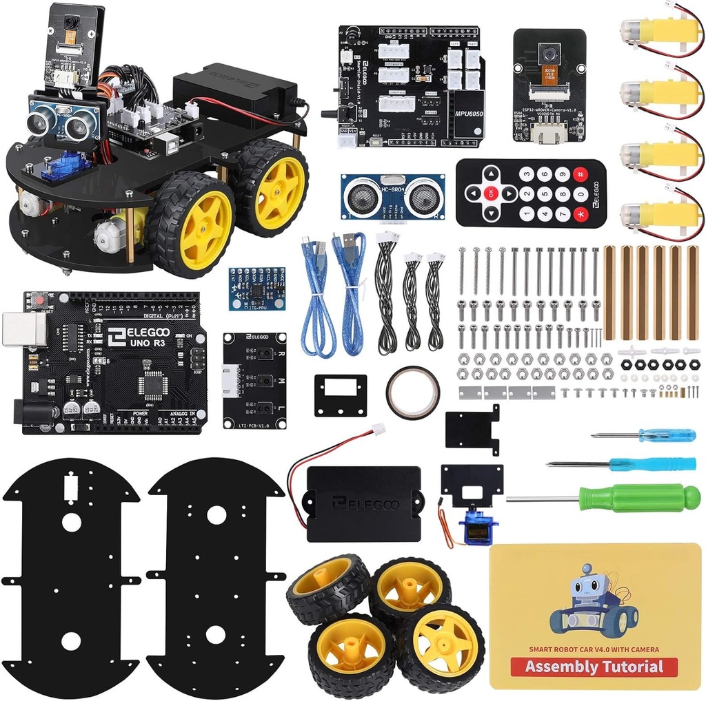 ELEGOO UNO R3 Smart Robot Car Kit V4 עבור Arduino Robotics לילדים בגילאי 8-12-12-16 STEM מדע Kits Coding Gifts עבור 8 9 10 11 12 13 14 15 שנה בנים צעירים