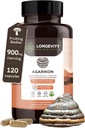 Longevity הבוטנים Agarikon Mushroom קפסולות (120) | ריכוז 10:1 Ratio | 100% פירות גופים | Laricifomes Officinalis תוסף עבור Immunity & Respiratory Support