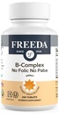 Freeda ויטמין B Complex No Folic No PABA - Super B Complex תוסף ויטמין B1 ויטמין B2 ויטמין B3 ויטמין B5 ויטמין B6 ויטמין B12 - Vit B Complex for Women & Men (250 Ct)