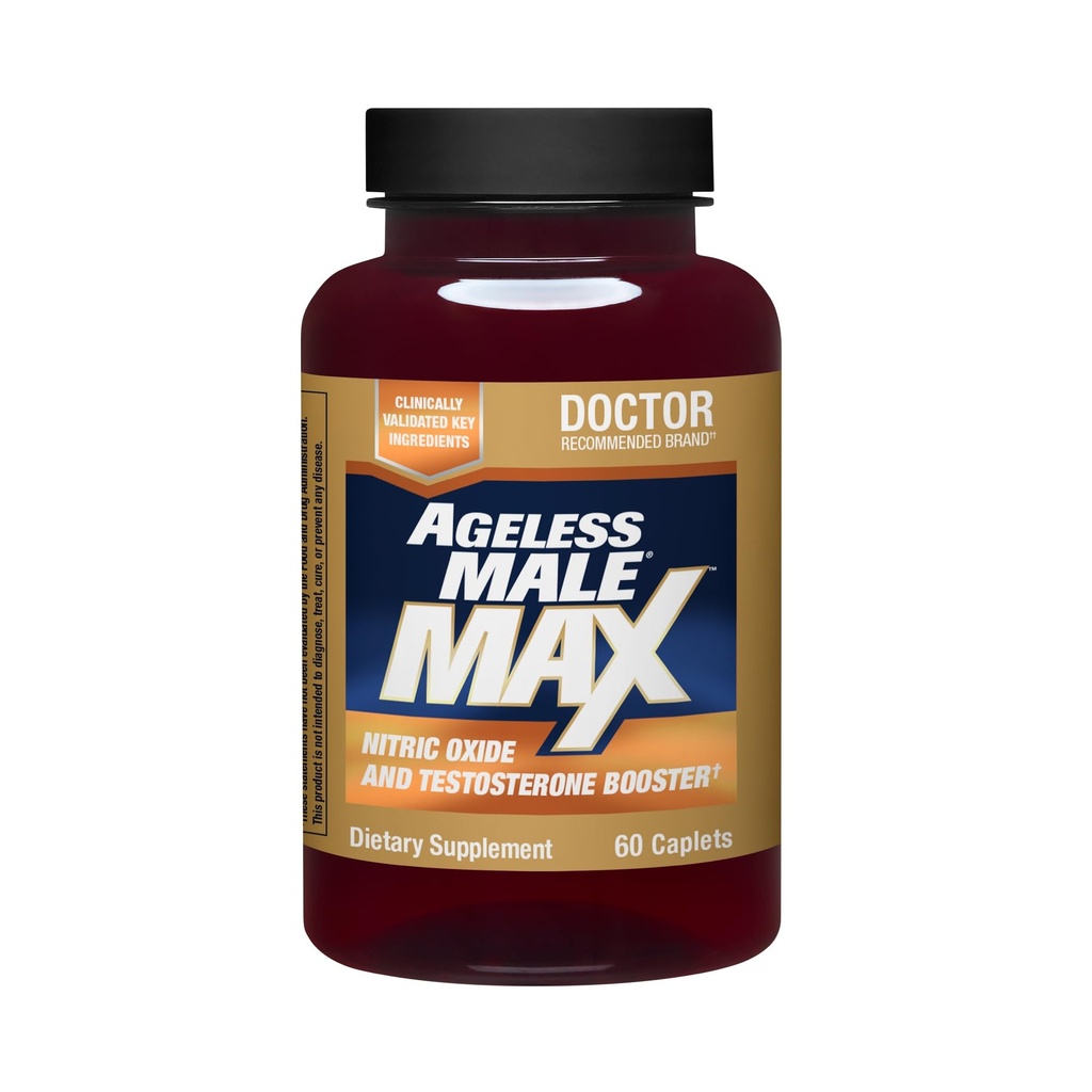 Ageless Male Max Total טסטוסטרון Booster תוסף לגברים, 60 קפסולות