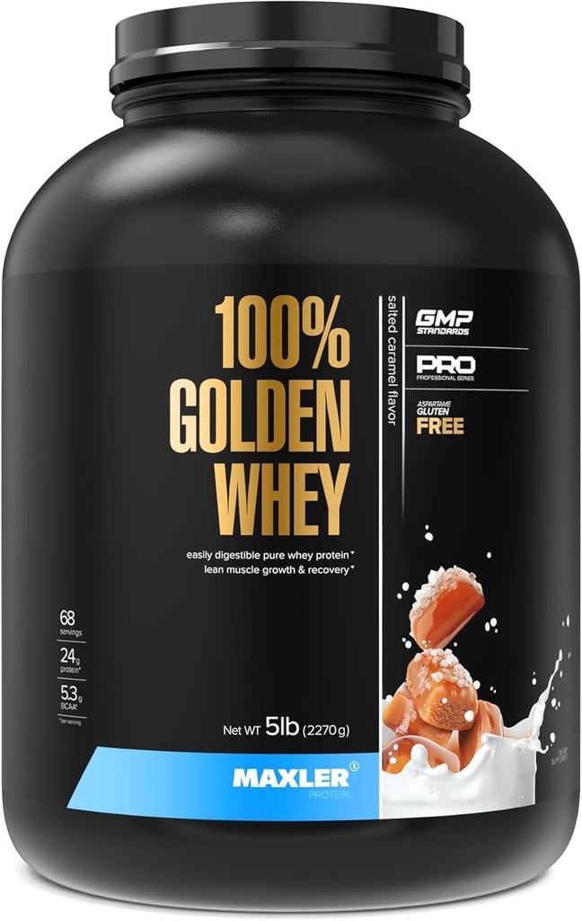 100% חלבון Whey זהב חלבון - 24 גרם של חלבון לשרת - Premium Whey חלבון אבקת טרום פוסט עבודהout - מהיר-Absorbing Whey Concentrate, Isolate & hydrolysate בלנדר - Salted Karamel 5 lbout