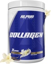 Alpha Supps Premium hydrolyzed Collagen חלבונים אבקת - coagen Peptides תוסף עבור גברים ונשים עם Enzymes העיכול - 30 משרתים (צרפתית וניל)