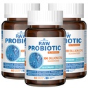 Raw Probiotics for Women & Men - 100 מיליארד CFU, 35 סטרינס, אורגני Prebiotics & Natural Digestive Enzymes for Digestive, Gut & Immune Health - Soy and Gluten Free, Non-GMO, 180 קפסולות טבעוניות