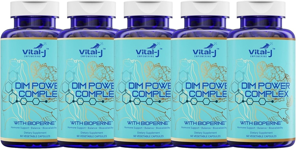 4in-1 DIM Potent Complex 300mg - Estrogen Balance and Metabolism, Energy & Menopause תמיכה תוספת עם bioperine (x4), Calcium ו- Broccoli Extract - עבור נשים וגברים 150 משרתים