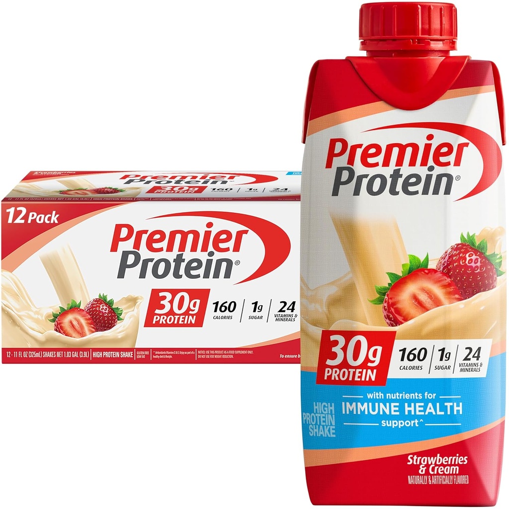 חלב ראש הממשלה שקד, סטרוגים ושמנת, חלבון 30g, 11 oz, Pack של 12 (Packaging May Vary)