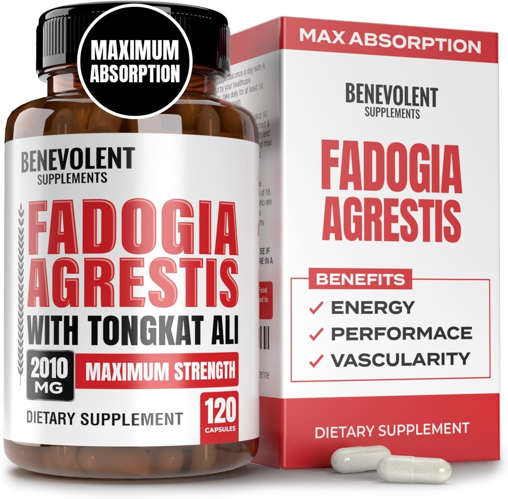 Fadogia Agrestis 1500 מ"ג + BioPerine® עבור תוסף גבוה Absorption עם טונגקאט עלי - הגדלת Stamina, Lean שריר צמיחה & Recovery, Boosts Drive 3rd Party Tested 120 קפסולות