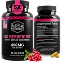 Black Forest 5X Berberine a Dihydroberine תוסף (Super Berberine Now 5X יעיל יותר מאשר ברברליין HCL) הטוב ביותר Dihydroberine עם Ceylon Cinnamon - דומה Berberine Phytosome