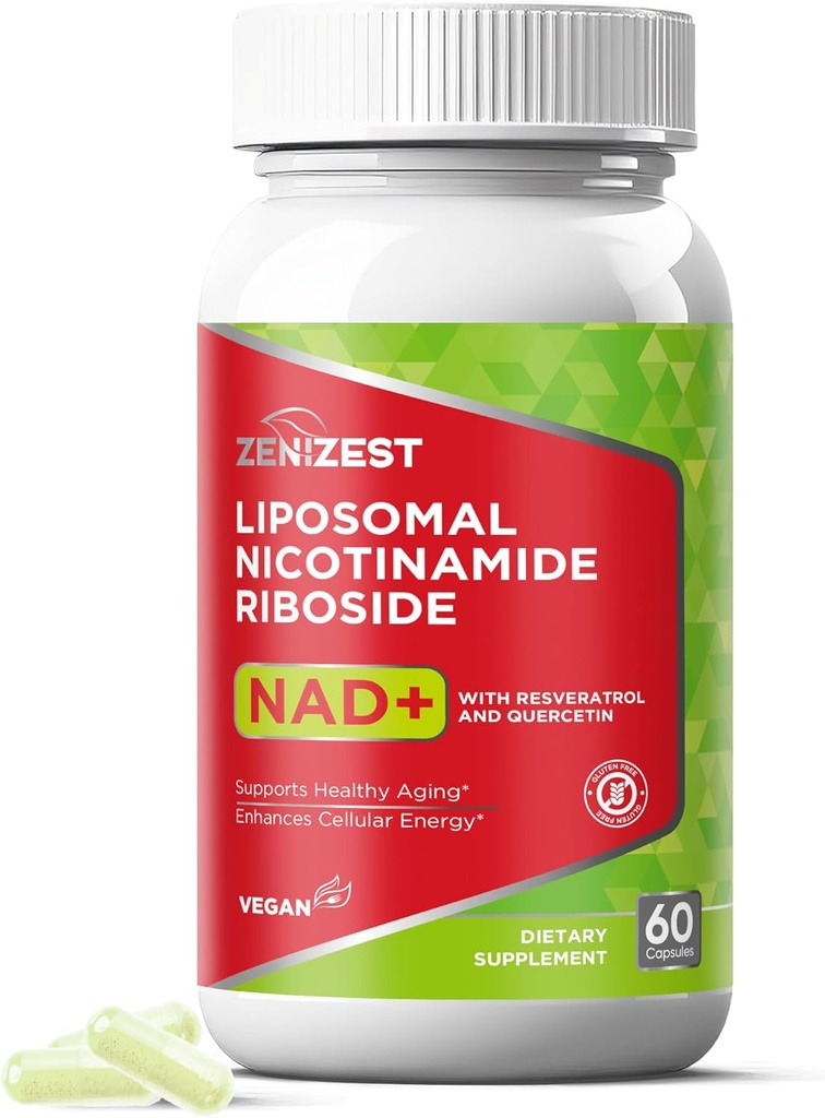 NAD+ תוספת NMN - Liposomal Nicotinamide Riboside עם Resveratrol & Quercetin עבור Anti Aging Cell Regeneration אנרגיה להתמקד גברים נשים