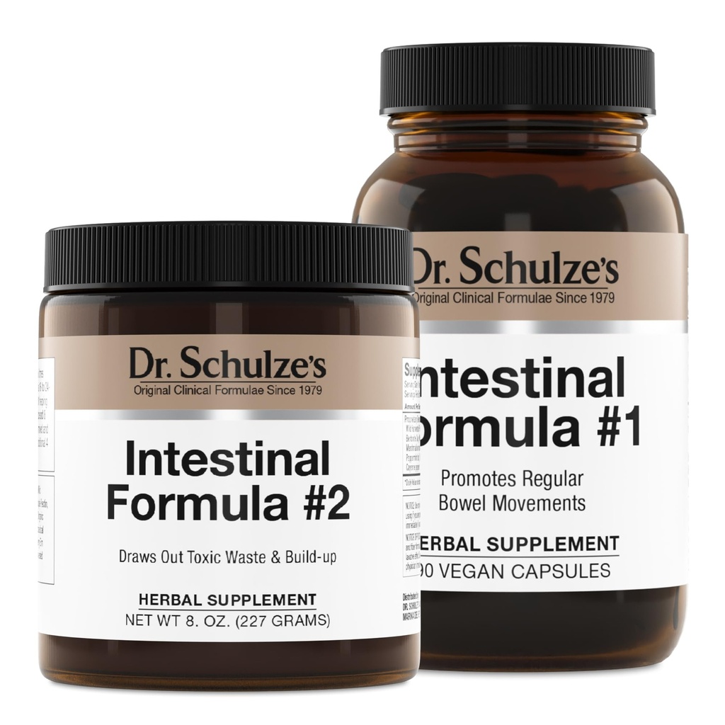 Dr. Shawze's Intestinal פורמולה #2 (8 Ounces) ו-Intestinal Formula #1 קפסולות (90 קפסולות) - תוספי צמחים
