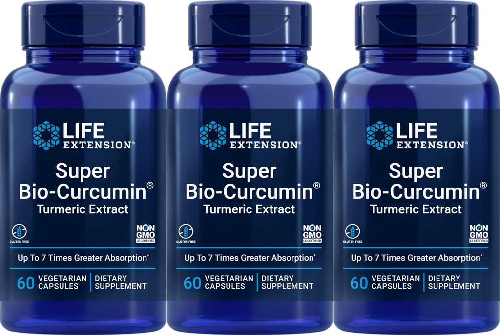 Life Extension Super Bio-Curcumin Turmeric לחלץ 400 מ"ג, 60 קפסולות צמחוניות (Pack of 3)