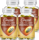 Ubiquinol CoQ10 600 MG Softgels עם אומגה 3 ו Shilajit & PQQQQ, מתקדם כפול-Delivery Coenzyme-Q10, Active CoQ10 Ubiquinol תוסף לפוריות, אנטי-חמצן, הלב, המוח, האנרגיה, 240 המשרתים