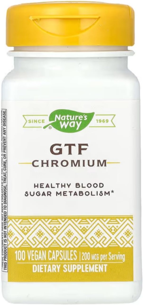 דרכו של הטבע - Gtf Chromium, 200 mcg, 100 קפסולות