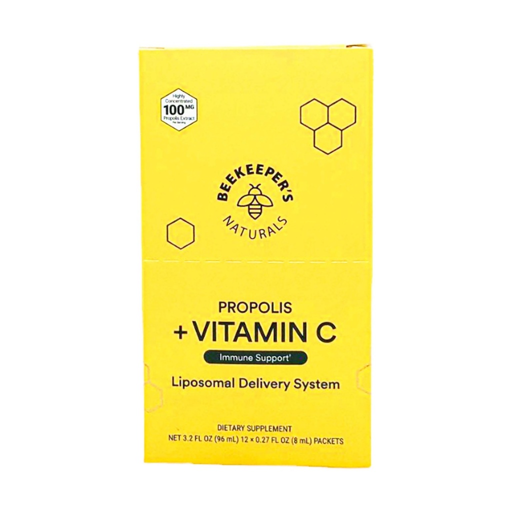 Beekeepers Naturals Liposomal Propolis עם ויטמין C 12 Count, 0.27 Fz