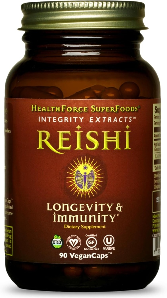 HealthForce Superfoods Integrity Extracts Reishi - קפסולות - 90 קפסולות טבעוניות