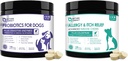 NATURE TARGET Probiotics for Dogs, עם Prebiotics & Digestive Enzymes, ויטמינים אומגה 3 עבור Allergy Itch הקלה, צמצם את Diarrhea, Gas, stop Pawlicking, Hot Spots, Shedding