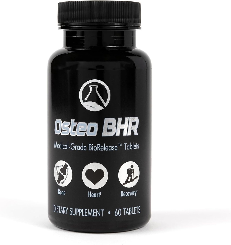 Osteo BHR - 60 Ct העצם תיקון תוספת w Ipriflavone, Calcium, Magnesium, Boron, ויטמין K2 & D3 לבריאות העצם ושיקום. קלוריות אופטימליות לשימוש ללב בריא ואמנות.