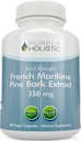 Purely Holistic Pine Bark לחלץ 350 מ"ג 180 קפסולות טבעוניות 95% Proanthocyanidins - צרפתית ימי הים פין Bark לחלץ - non GMO & Pesticide חינם תוספת אנטי חמצון