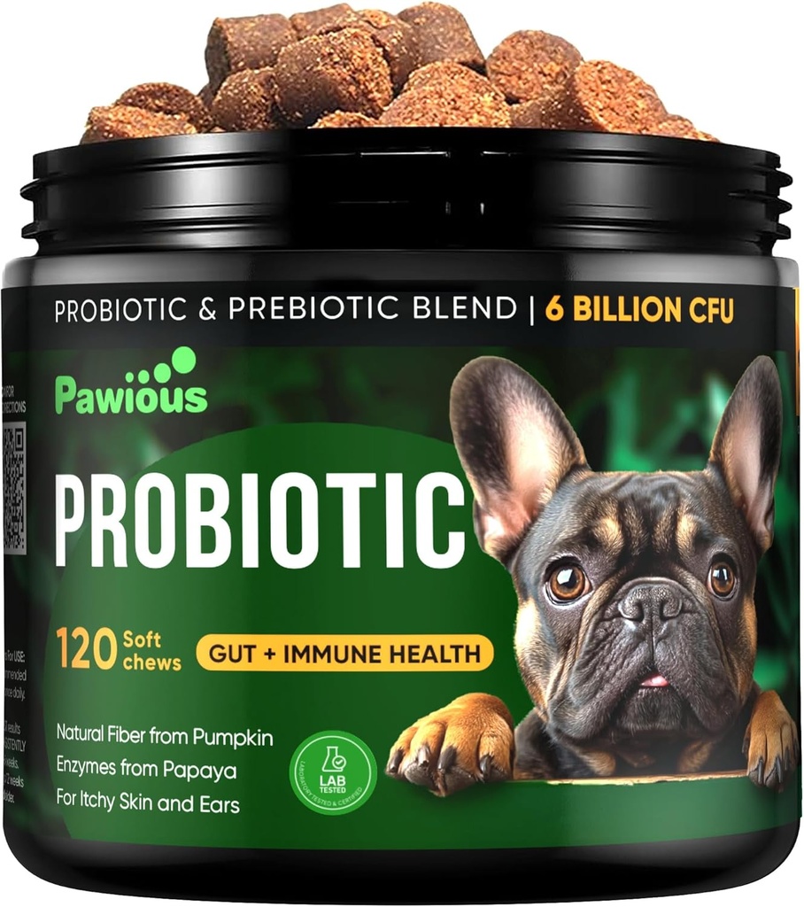 פרוביוטיקה לכלבים - Enzymes Gut Flor, Digest, Digestive Health, Immune System - Diarrhea תמיכה, Itchy Skin, Allergies - Pumpkin, Flaxseed Meal, Papaya אבקת - פרוביוטית צ'יפס לכלבים