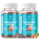 לאחר XMATE Ashwagandha Gummies & ויטמין D חניכיים לגברים ונשים 120 הרוזן Aswangdha תוסף (Non-GMO, Sugar Free & Gluten Free)