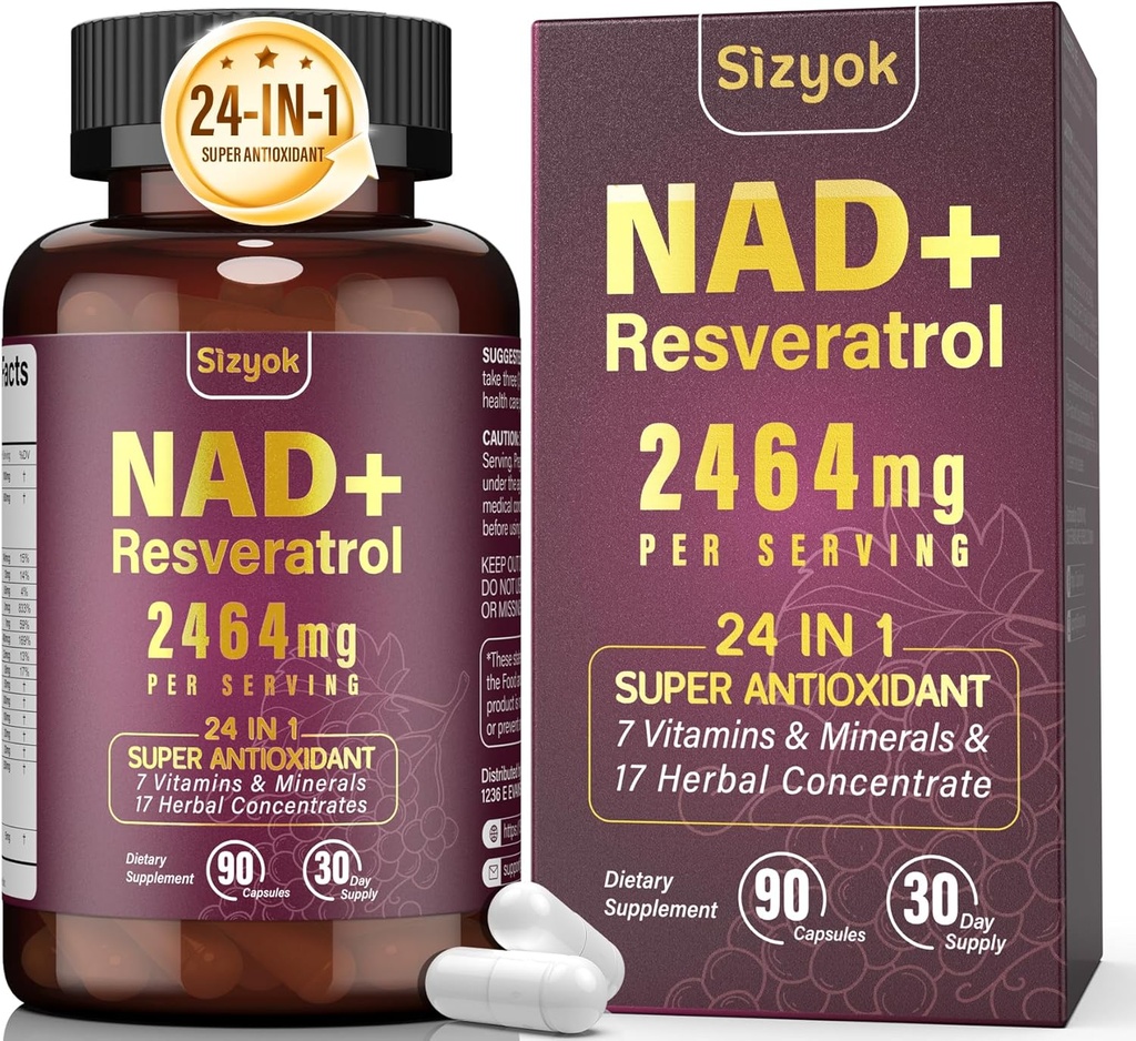 NAD Supplement, Liposomal NAD+ Supplement with Resveratrol, NAD Resveratrol Supplement - Boost NAD+ for Aging Defense, Energy, Focus - Ultra Antioxidant Capsules，181