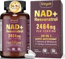 תוספת NAD, Liposomal NAD+ תוספת עם Resveratrol, NAD Resveratrol תוסף - Boost NAD+ עבור Aging Defense, Energy, Focus - Ultra Antioxidant כמוסות,181