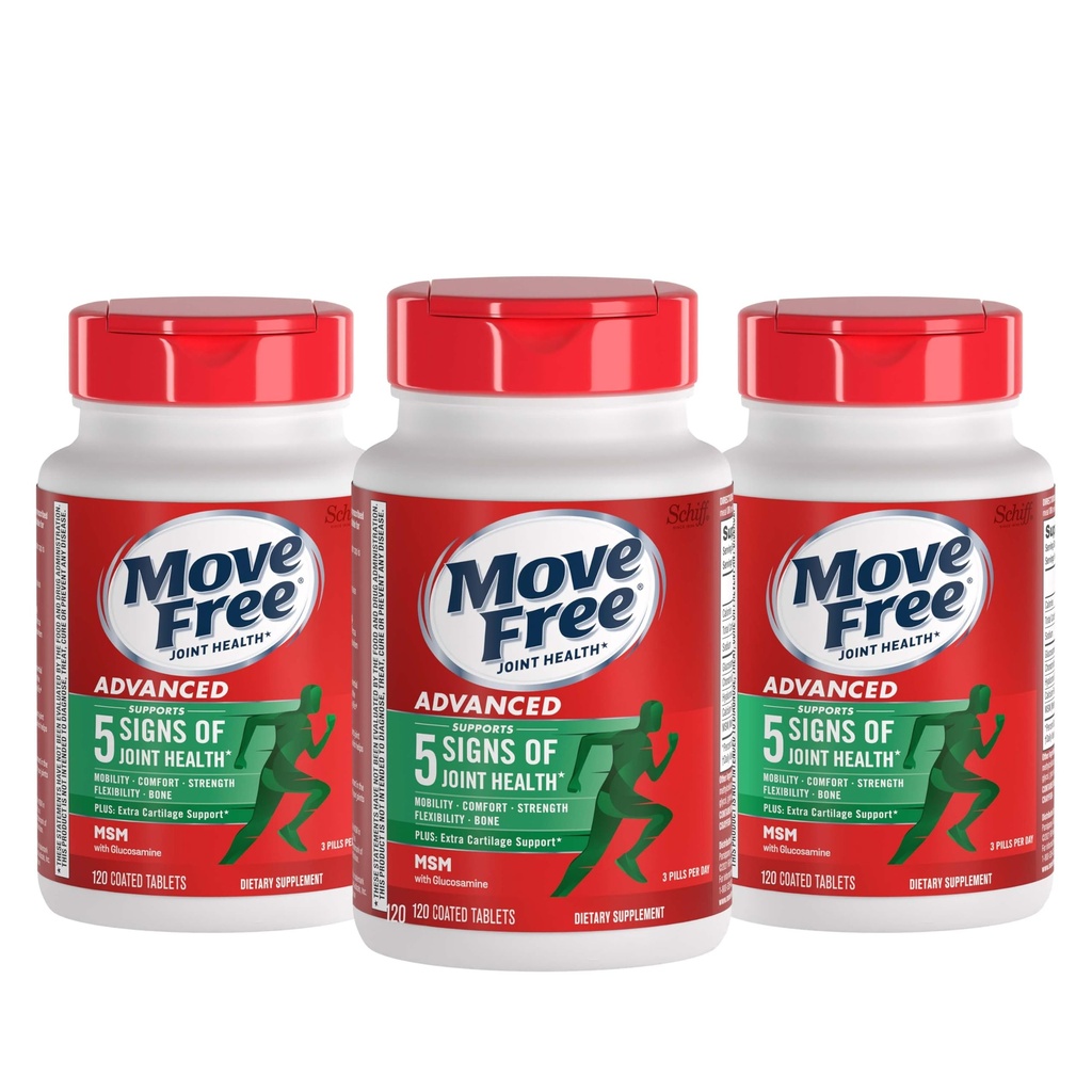 הזיזו את Glucosamine Chondroitin MSM תמיכה תוסף תמיכה, תמיכה ניידות נוחות גמישות ועצמות - 120 הרוזן (Pack of 3)
