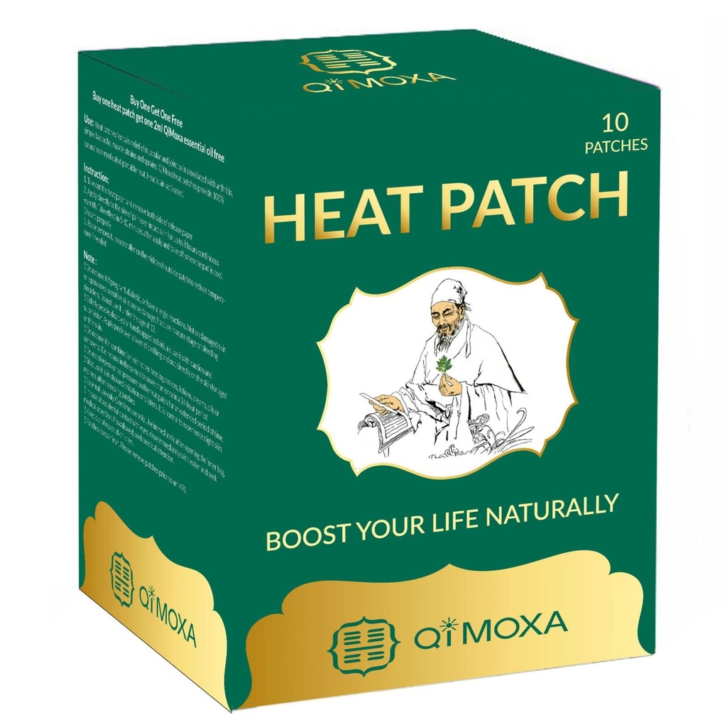Natural Heat Patch-Neck, Shoulder, Back, Elbow, Joint, שריר, Cramps-Moxibustion Vital Energy Heating Pads Penetrate Deep-Fast Acting Packs - Long Lasting Patches 10PCS