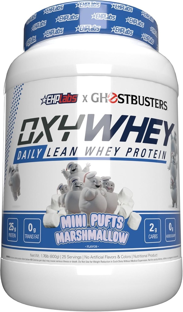 EHP Labs OxyWhey חלבון Isolate - 25g חלבון גבוה, נמוך פחמימות, סוכר חינם החלפת Meal - Lean Whey אבקת עבור התאוששות שרירים - non-GMO, Gluten Free - 25 משרתים - Marshmallows - Marshmallow