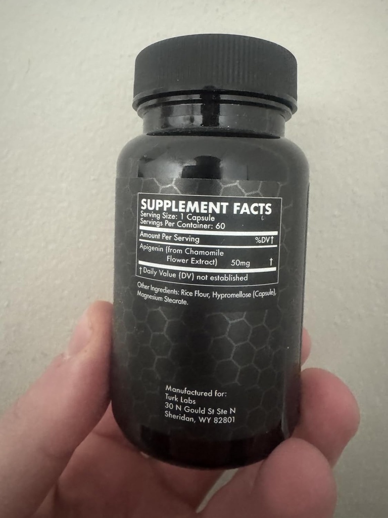 Turk Apigenin - Natural Bioflavonoid תוסף - Metabolism, Calm, Sleep, and Nerve Support - 60 קפסולות, 50 מ"ג כל מעבדות
