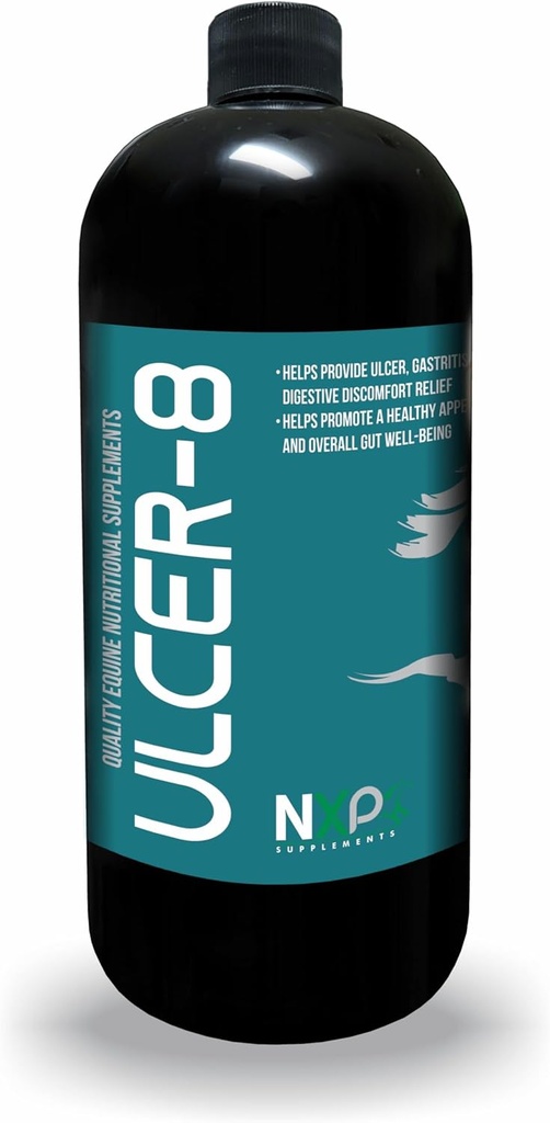 Ulcer-8 - Ulcer Gastritis & Colic Relief Appetite Digest תוספת עבור סוסים על ידי תוספי NXP - 1 Quart (32 oz)