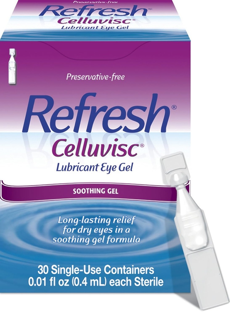 Cellמרעננים Lobricant Eye Gel for Dry Eyes, Preservative-Free טיפות, 0.01 F Ozl Single-Use Containers, 30 Count