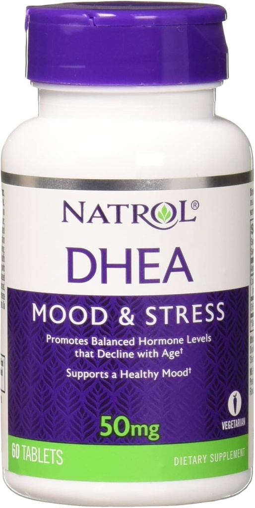 Natrol DHEA 50 מ"ג, 60 טבליות (Pack of 3)