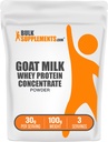BulkSupplements.com Goat Milk Whey חלבון ריכוז אבקה - Goat Whey חלבון אבקת, Unflavored & Gluten חינם, 30g לכל משרת, 100g (3.5 oz) (Pack of 1)