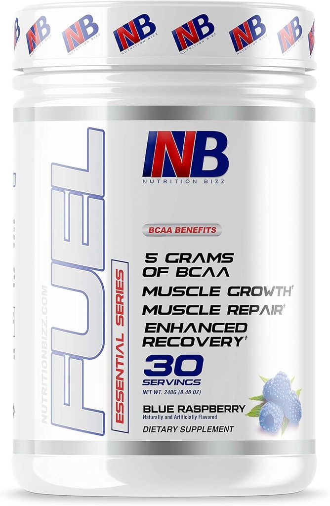 אבקת BCAA, 5 גרמות של BCAAs Amino Acids, Post Workout Recovery לשתות עבור שריר בניין, התאוששות, אנדורנס, 30 משרתים (כחול פטל)