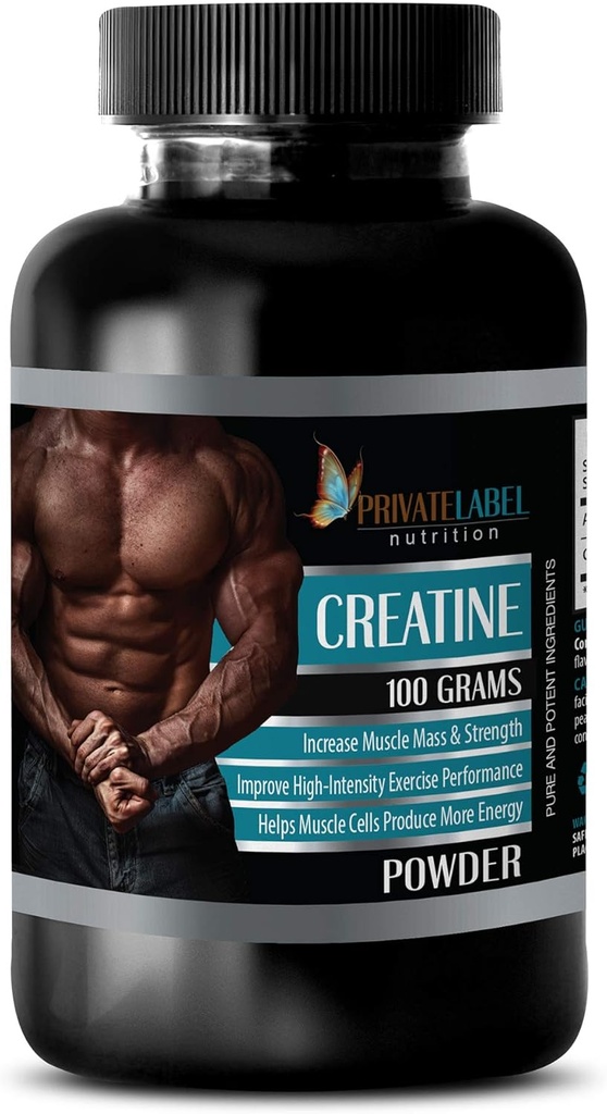 PRIVATE LABEL LLC שריר Boosting תוספי מזון - אבקת CREATINE 100 גרמים - creatine monohydrate - 1 בקבוק (100G אבקת)